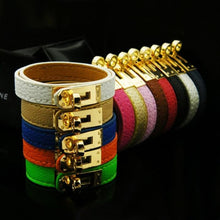 Load image into Gallery viewer, Rotating Steel Buckle Leather Bracelet for Women