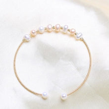 Load image into Gallery viewer, Semi-precious Pearls Bangle for Women - Pink and white