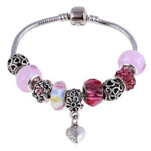 Load image into Gallery viewer, Silver Steel Crystal Charm Bracelet For Women - F