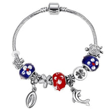 Load image into Gallery viewer, Silver Steel Crystal Charm Bracelet For Women - L