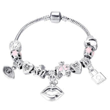 Load image into Gallery viewer, Silver Steel Crystal Charm Bracelet For Women - P