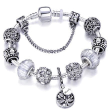 Load image into Gallery viewer, Silver Steel Dangling Charm Womens Bracelet - B / 18cm