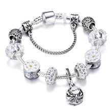 Load image into Gallery viewer, Silver Steel Dangling Charm Womens Bracelet - C / 18cm