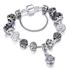 Load image into Gallery viewer, Silver Steel Dangling Charm Womens Bracelet - D / 18cm