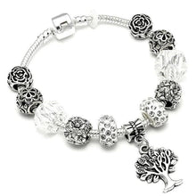 Load image into Gallery viewer, Silver Steel Dangling Charm Womens Bracelet - G / 18cm