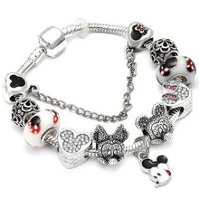 Load image into Gallery viewer, Silver Steel Dangling Charm Womens Bracelet - K / 18cm