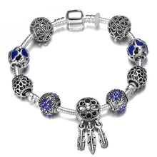 Load image into Gallery viewer, Silver Steel Dangling Charm Womens Bracelet