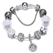 Load image into Gallery viewer, Silver Steel Dangling Charm Womens Bracelet