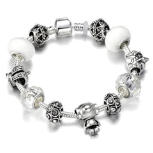 Load image into Gallery viewer, Silver Steel Dangling Charm Womens Bracelet