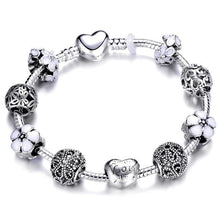 Load image into Gallery viewer, Silver Steel Dangling Charm Womens Bracelet - O / 18cm