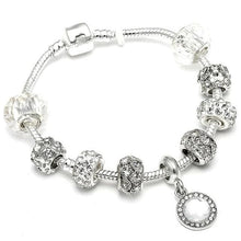 Load image into Gallery viewer, Silver Steel Dangling Charm Womens Bracelet - R / 18cm