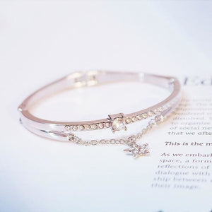 Slim Metallic Bangle Antique Bracelet for Women - Silver / B