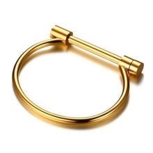Load image into Gallery viewer, Smooth Lock Bangle for Women - Gold
