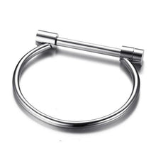 Load image into Gallery viewer, Smooth Lock Bangle for Women - Silver