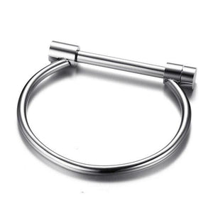 Smooth Lock Bangle for Women - Silver