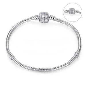 Textured Metallic Heart or Cube Bracelet for Women - A / 17cm