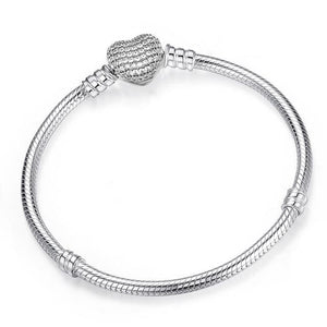 Textured Metallic Heart or Cube Bracelet for Women - E / 17cm
