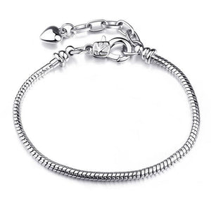 Textured Metallic Heart or Cube Bracelet for Women - G / 17cm