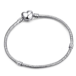 Textured Metallic Heart or Cube Bracelet for Women - I / 17cm