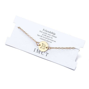 Ultra-slim One-letter Metallic Bracelet for Women - B