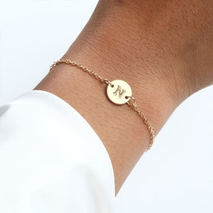 Ultra-slim One-letter Metallic Bracelet for Women