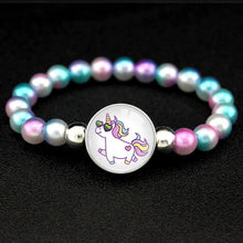 Load image into Gallery viewer, Unicorn and Flamingo Pearls Beads Bracelet for Women - D