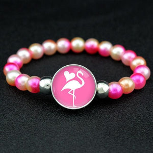 Unicorn and Flamingo Pearls Beads Bracelet for Women - I