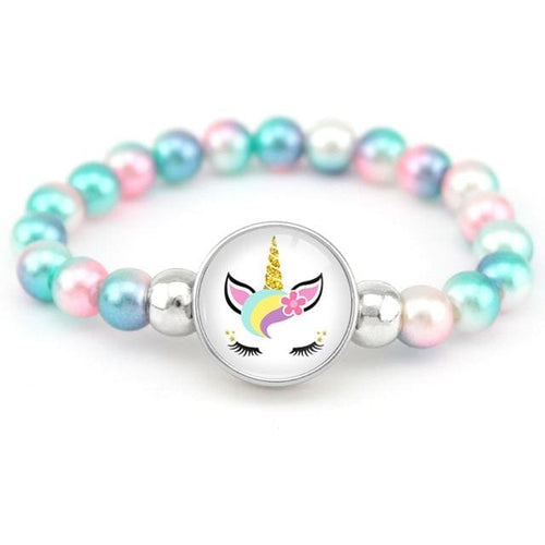 Unicorn and Flamingo Pearls Beads Bracelet for Women - J