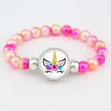 Load image into Gallery viewer, Unicorn and Flamingo Pearls Beads Bracelet for Women - M