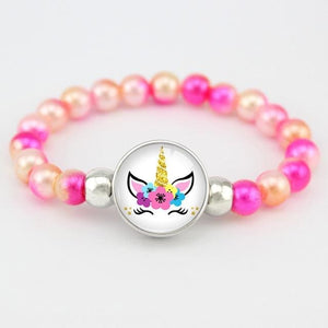 Unicorn and Flamingo Pearls Beads Bracelet for Women - M