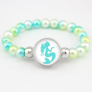 Unicorn and Flamingo Pearls Beads Bracelet for Women - N