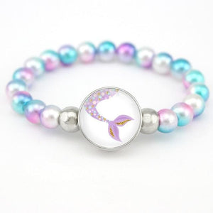 Unicorn and Flamingo Pearls Beads Bracelet for Women - O