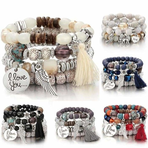 Vintage Crystal Bracelet Set for Women