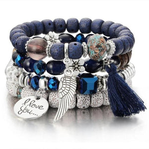Vintage Crystal Bracelet Set for Women - C