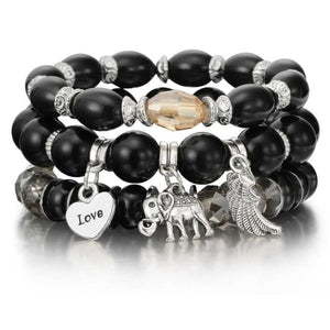 Vintage Crystal Bracelet Set for Women - H