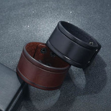 Load image into Gallery viewer, Wide Leather Unisex Bracelet