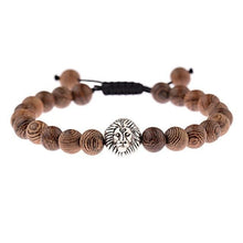 Load image into Gallery viewer, Wood and Onyx Pearls Beads Bracelet for Men and Women - B