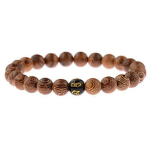 Load image into Gallery viewer, Wood and Onyx Pearls Beads Bracelet for Men and Women - D