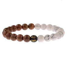 Load image into Gallery viewer, Wood and Onyx Pearls Beads Bracelet for Men and Women - E